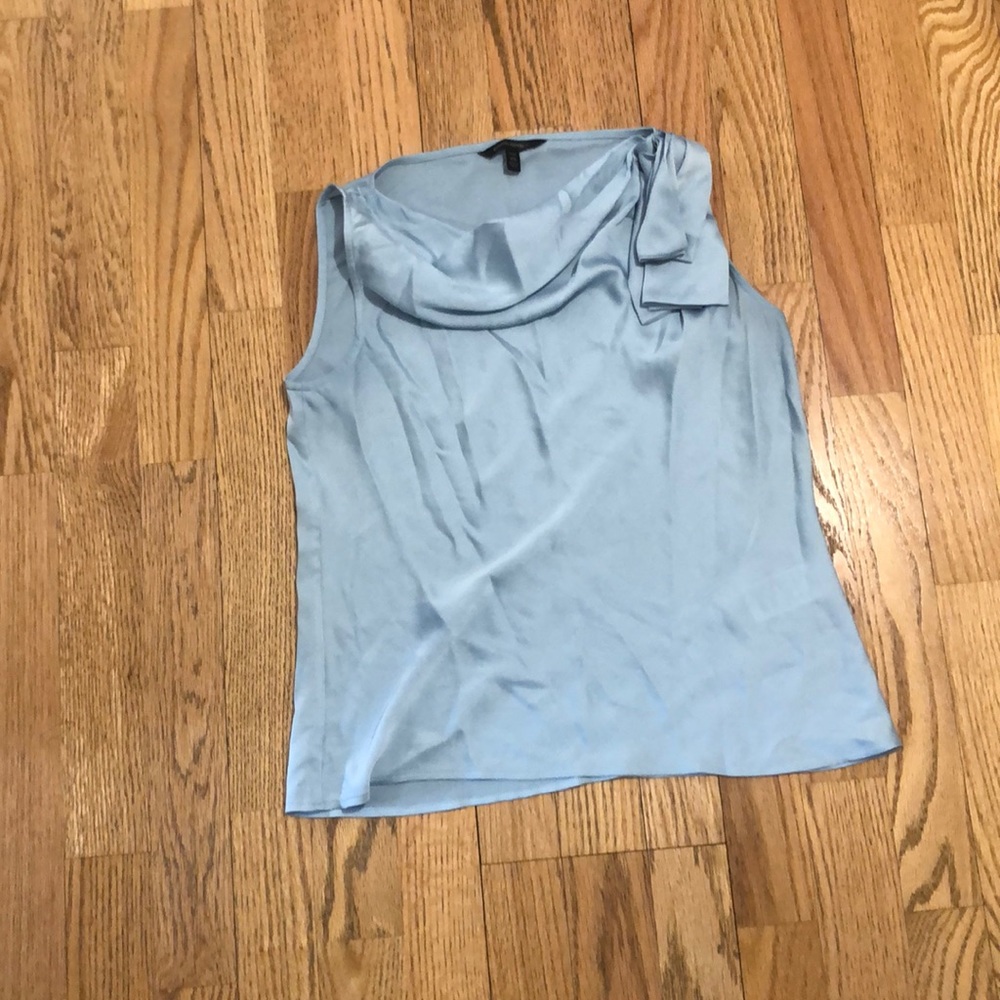 Baby Blue Cowl Neck Sleeveless Top